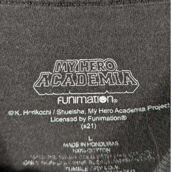 My Hero Academia Red Riot T-Shirt Men’s Large Black Funimation Anime Graphic Tee - Picture 3 of 4